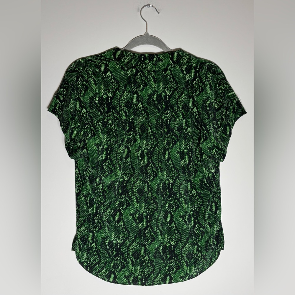 Veronica Beard Merci Python Print Silk Blouse Eme… - image 5